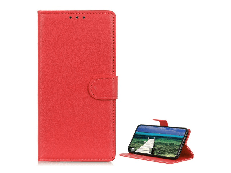 Gigapack Oppo A79 Bőr hatású flip tok, piros (GP-153947)