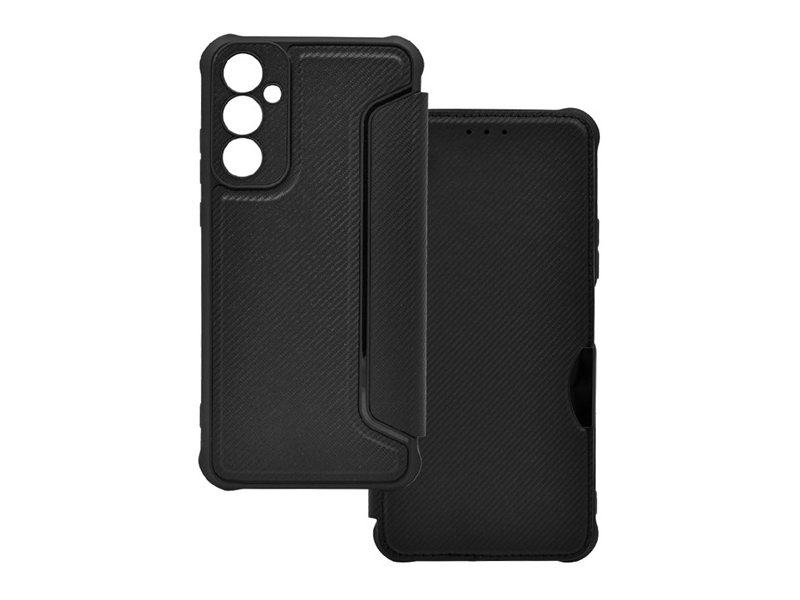 Gigapack Samsung Galaxy S24 Bőr hatású flip tok, fekete (GP-151921)