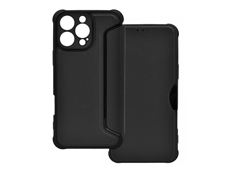 Gigapack Apple iPhone 16 Pro Bőr hatású flip tok, fekete (GP-160275)