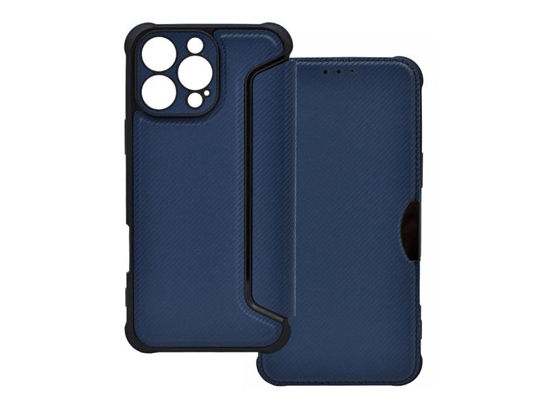 Gigapack Apple iPhone 16 Pro Bőr hatású flip tok, sötétkék (GP-160278)