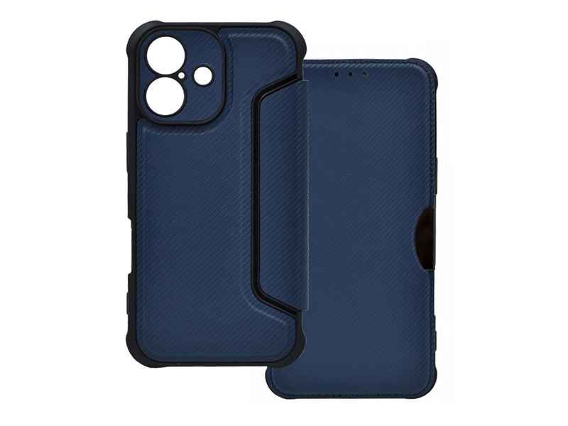 Gigapack Apple iPhone 16 Bőr hatású flip tok, sötétkék (GP-160280)