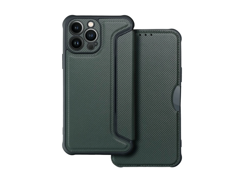 Gigapack Apple iPhone 16 Bőr hatású flip tok, sötétzöld (GP-160281)