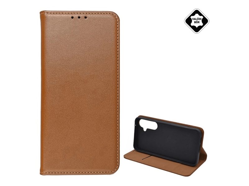 Gigapack Samsung S23 FE Bőr flip tok, barna (GP-151049)