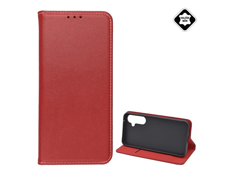 Gigapack Samsung S23 FE Bőr flip tok, bordó (GP-151050)