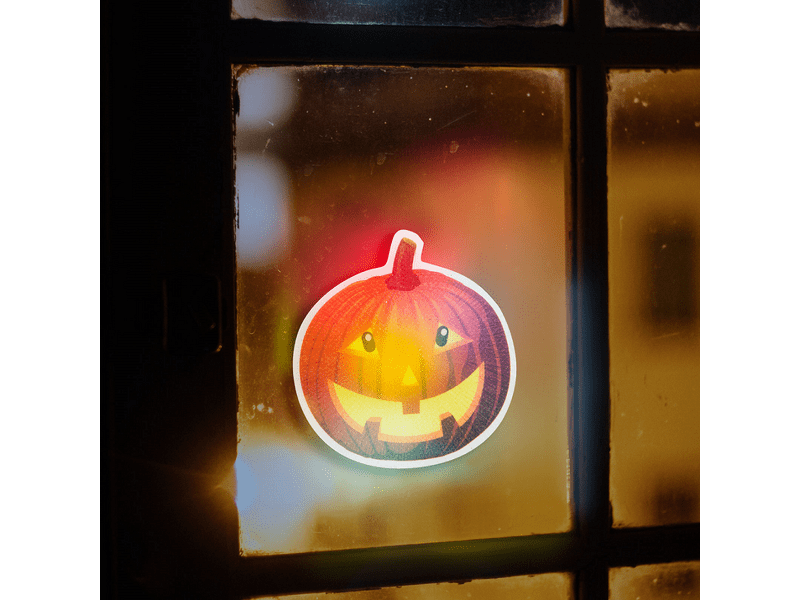 Family 56512B Halloween-i RGB LED dekor - öntapadós - tök
