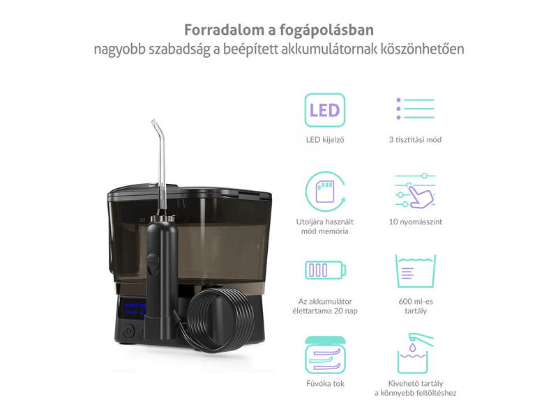 TrueLife AquaFloss Station F300 szájzuhany, fekete (TLSFMAFSF30BA)