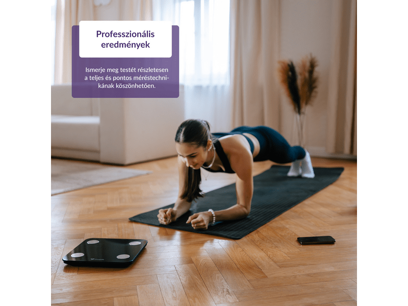 TrueLife FitScale W1 BT Okosmérleg, fekete (TLCSMFSW1NNBA)