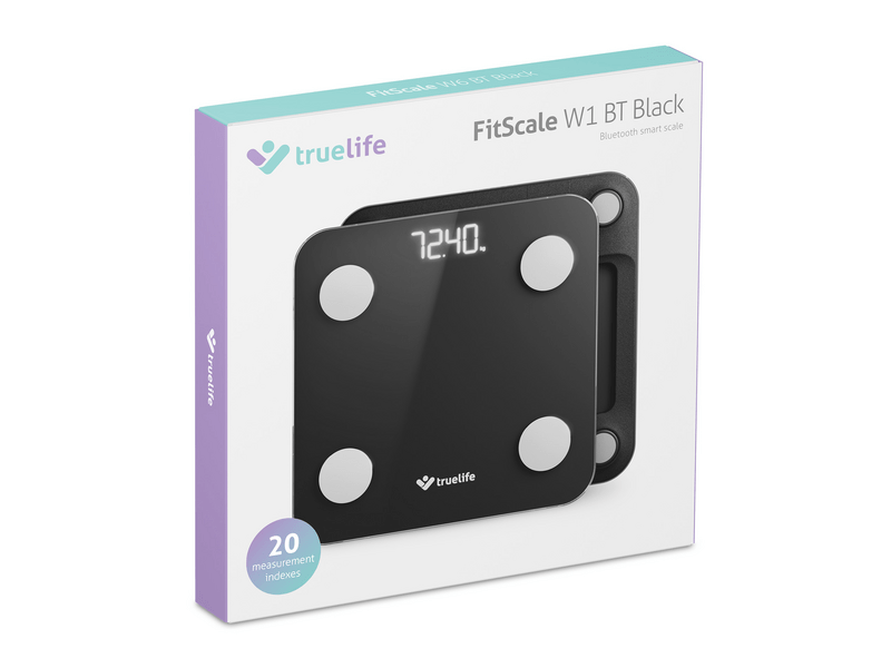 TrueLife FitScale W1 BT Okosmérleg, fekete (TLCSMFSW1NNBA)