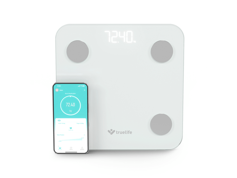 TrueLife FitScale W1 BT Okosmérleg, fehér (TLCSMFSW1NNWA)
