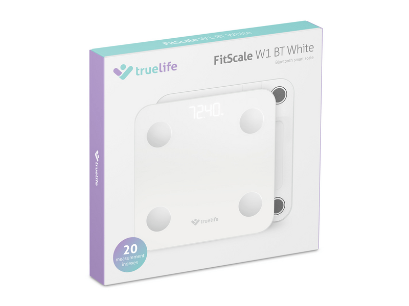 TrueLife FitScale W1 BT Okosmérleg, fehér (TLCSMFSW1NNWA)