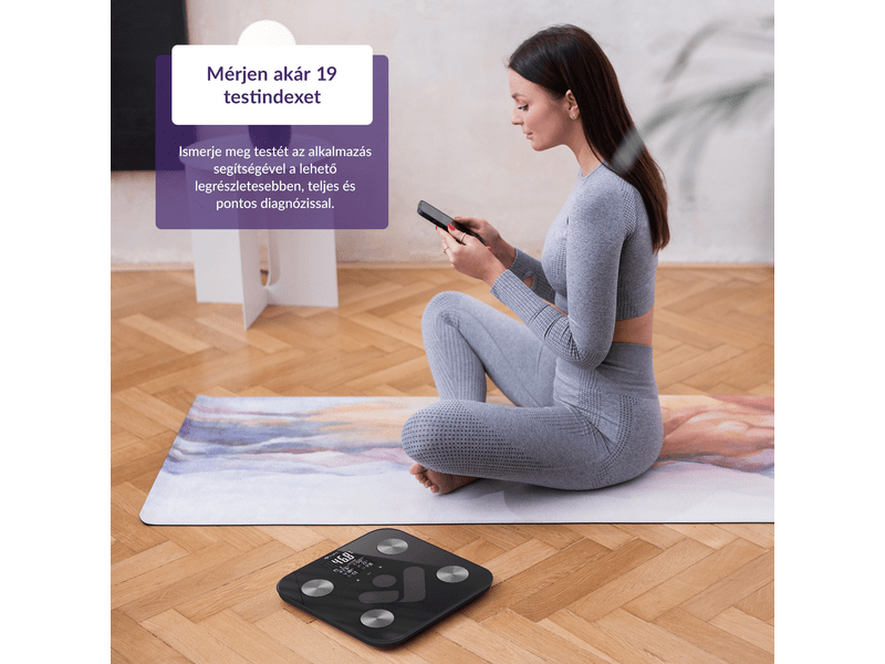 TrueLife FitScale W6 BT Személymérleg, fekete (CSMFSW6BTBA)