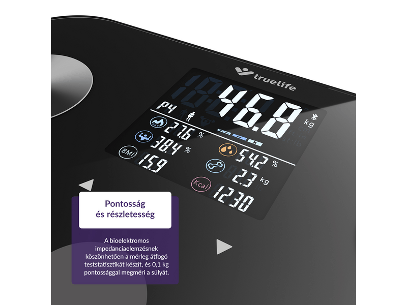 TrueLife FitScale W6 BT Személymérleg, fekete (CSMFSW6BTBA)