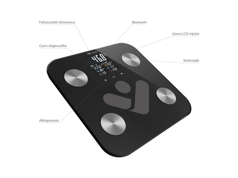 TrueLife FitScale W6 BT Személymérleg, fekete (CSMFSW6BTBA)