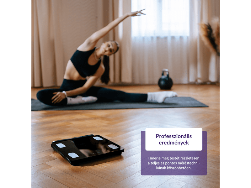 TrueLife FitScale W8 BT Okosmérleg, fekete (TLCSMFSW8NNBA)
