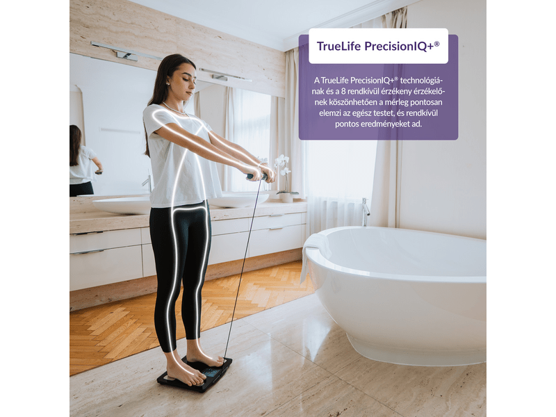 TrueLife FitScale W8 BT Okosmérleg, fekete (TLCSMFSW8NNBA)