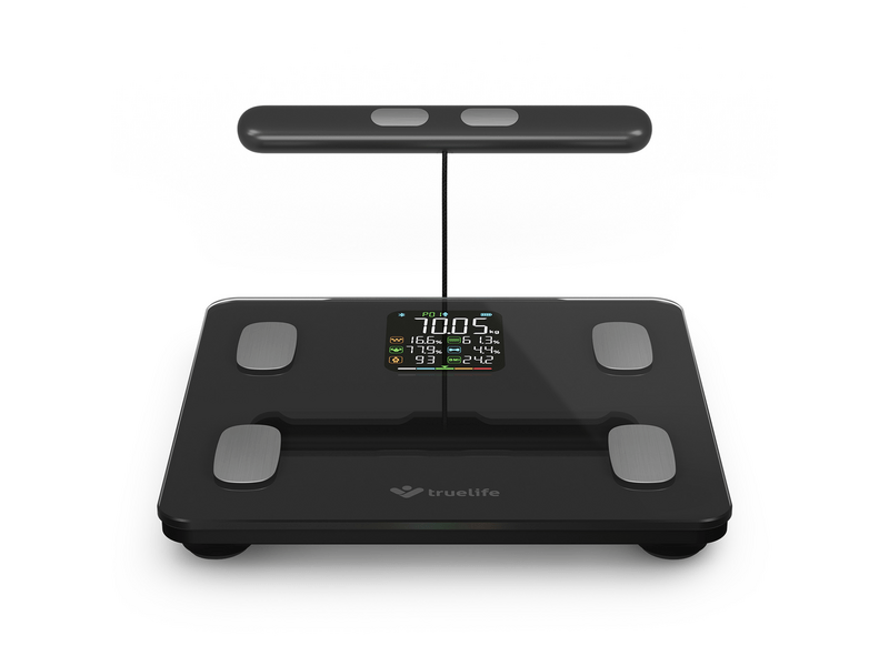 TrueLife FitScale W8 BT Okosmérleg, fekete (TLCSMFSW8NNBA)