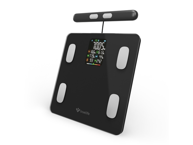 TrueLife FitScale W8 BT Okosmérleg, fekete (TLCSMFSW8NNBA)
