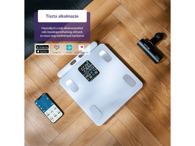TrueLife FitScale W8 BT Okosmérleg, fehér (TLCSMFSW8NNWA)