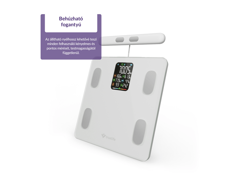 TrueLife FitScale W8 BT Okosmérleg, fehér (TLCSMFSW8NNWA)