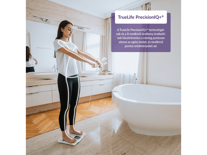 TrueLife FitScale W8 BT Okosmérleg, fehér (TLCSMFSW8NNWA)