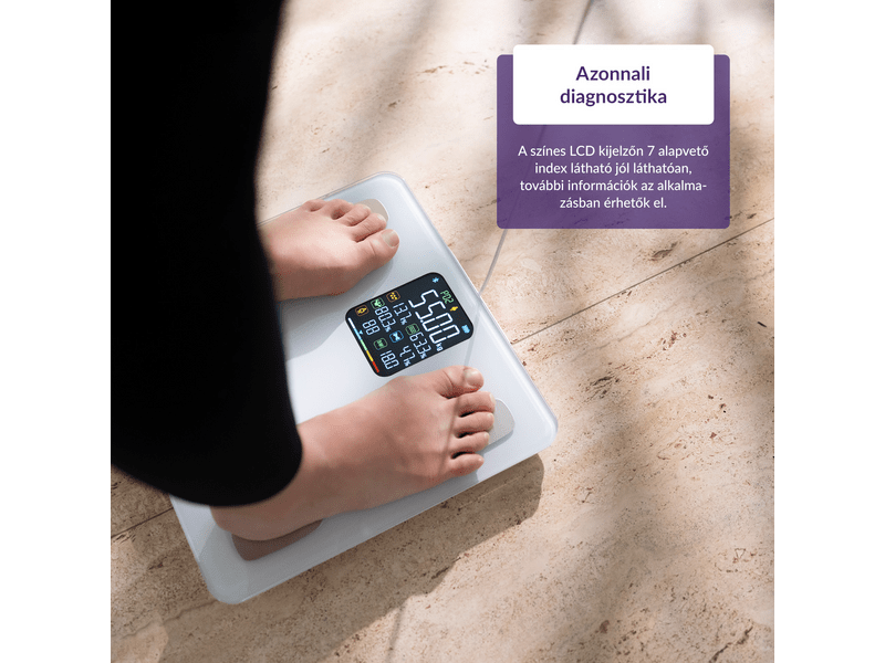 TrueLife FitScale W8 BT Okosmérleg, fehér (TLCSMFSW8NNWA)