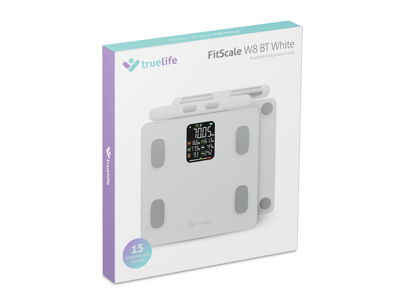 TrueLife FitScale W8 BT Okosmérleg, fehér (TLCSMFSW8NNWA)
