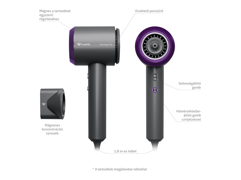 TrueLife HairDryer D3 Hajszáító (TLHDMHDD3NNGA)