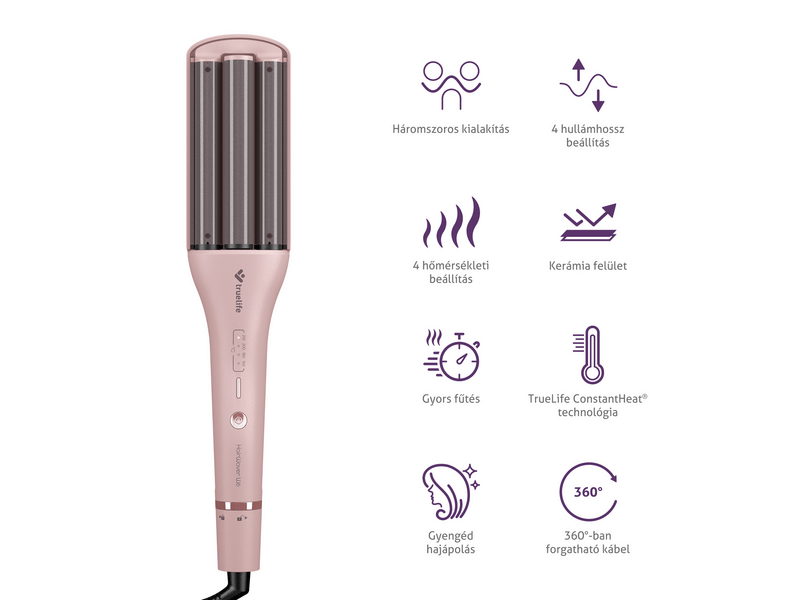TrueLife HairWaver W6 Hajformázó, rózsaszín (TLCIMHWW6NNPA)