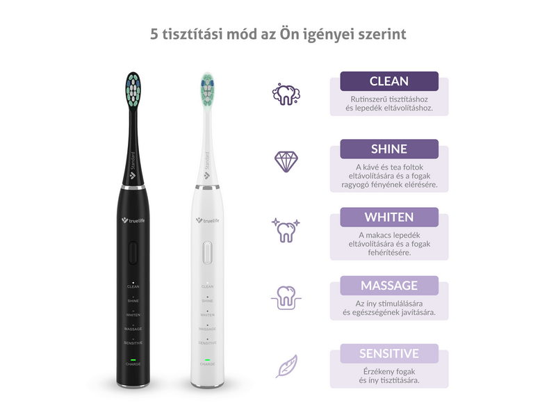 TrueLife SonicBrush Clean30 Duo Elektromos fogkefe (TLATMC30DUOWA)