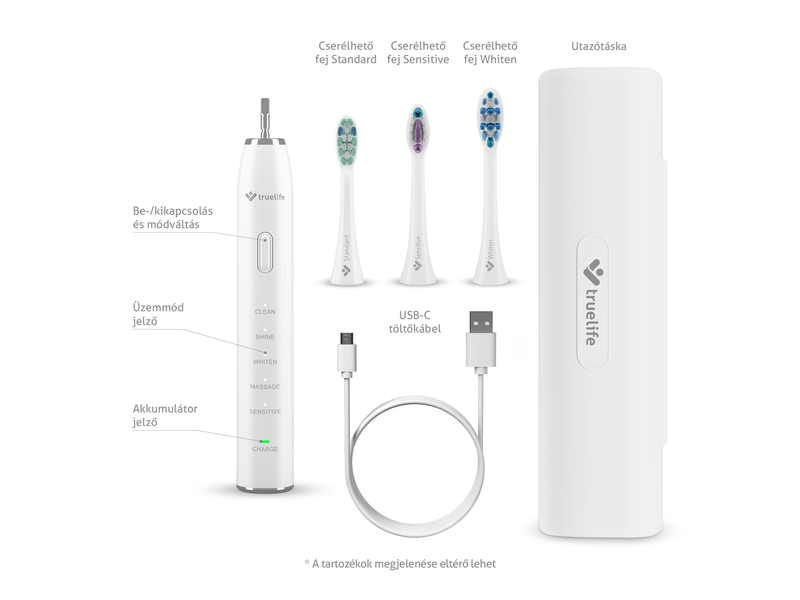 Elektromos fogkefe, 2 db, fekete+fehér