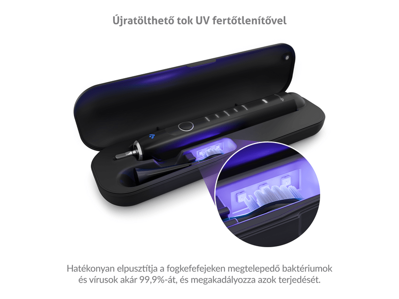 TrueLife SonicBrush Clean70 UV električna četkica za zube, crna (TLATMC70UVNBA)