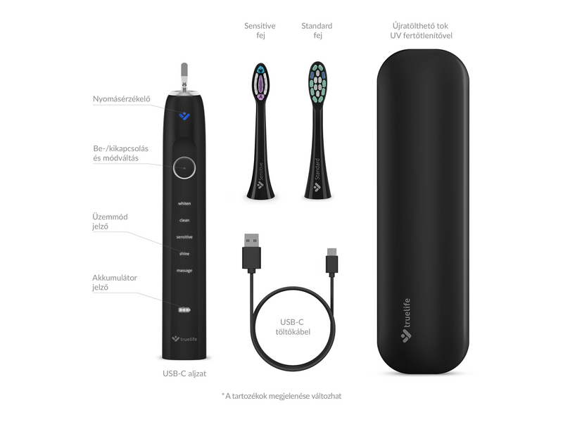 TrueLife SonicBrush Clean70 UV električna četkica za zube, crna (TLATMC70UVNBA)
