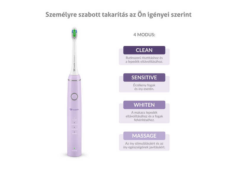 TrueLife SonicBrush Compact Lavender Elektromos fogkefe, lila