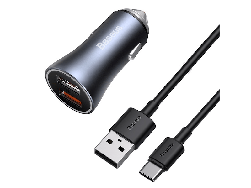 Baseus Golden TZCCJD-A0G QC 40W Autós töltő kábellel