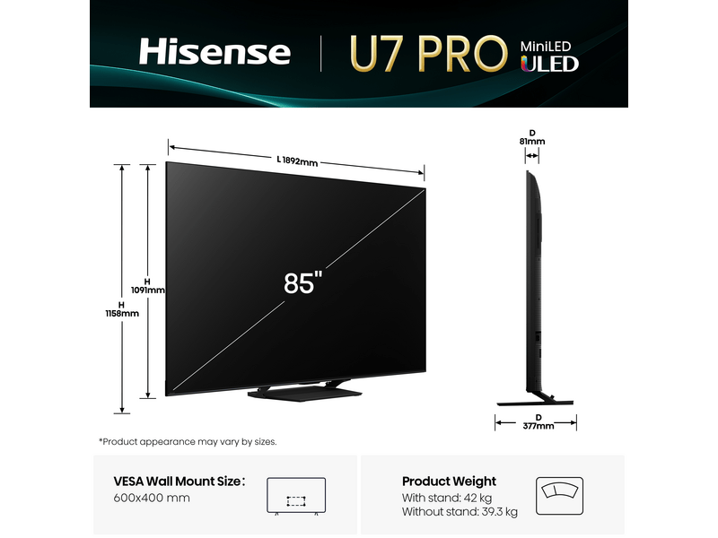 Hisense 85U7Q PRO 85