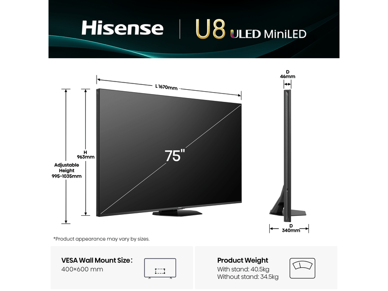 Hisense 75U8Q 75" 4K UHD ULED Smart TV