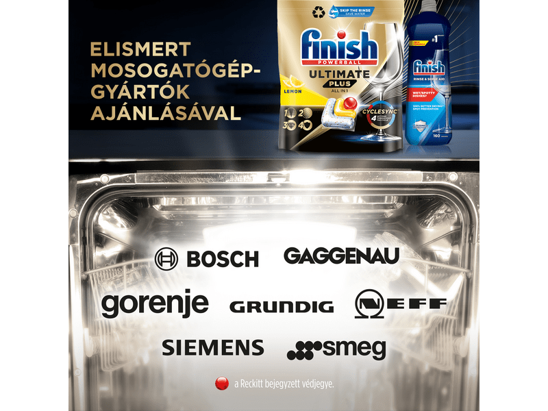 Finish Ultimate Plus All in 1 Lemon Mosogatógép kapszula, 72 db