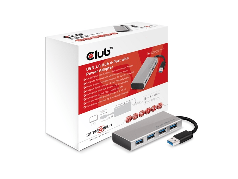 Club 3D CSV-1431 USB 3.1 4 portos HUB