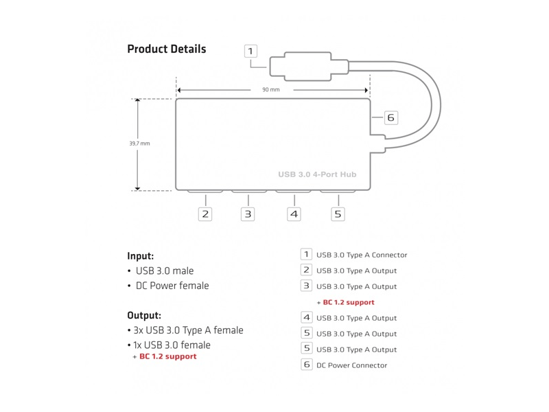 Club 3D CSV-1431 USB 3.1 4 portos HUB