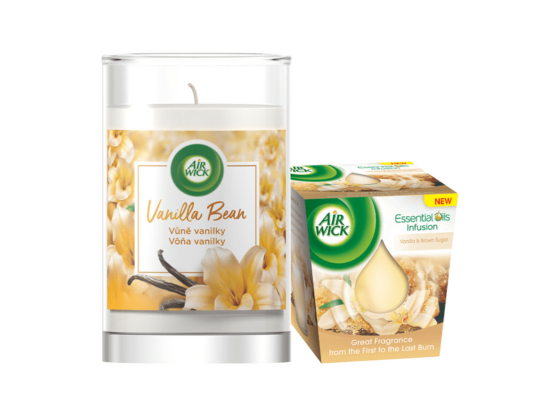Air Wick Vanília és barnacukor illatgyertya+ Vanília illatgyertya