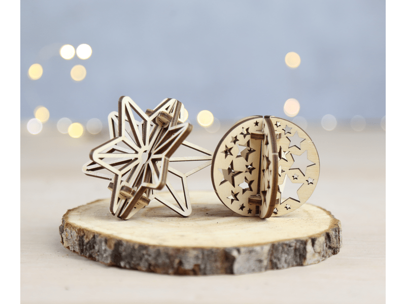 Wood&Hobby Karácsonyfadíszek fa puzzle