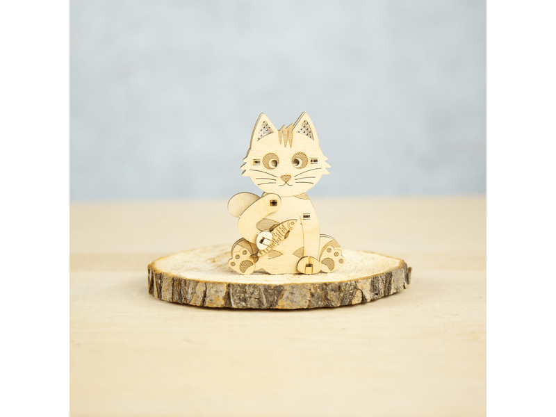 Wood&Hobby Cica fa puzzle