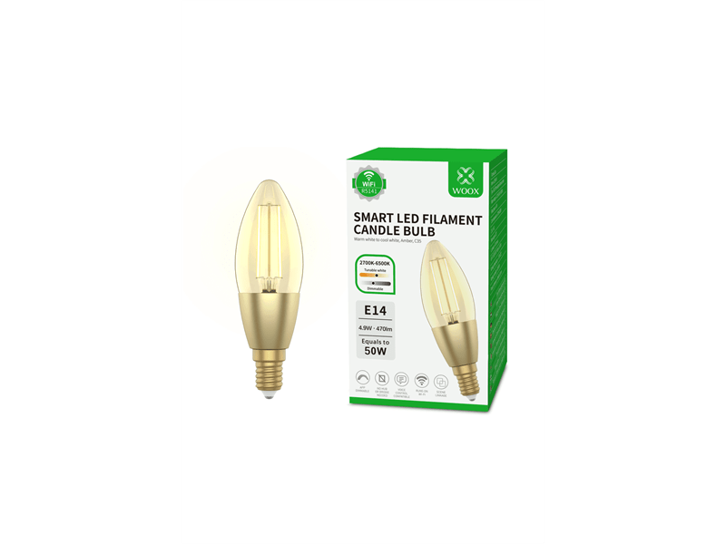 Woox Smart Home Filament candle design LED Izzó, E14 - R5141