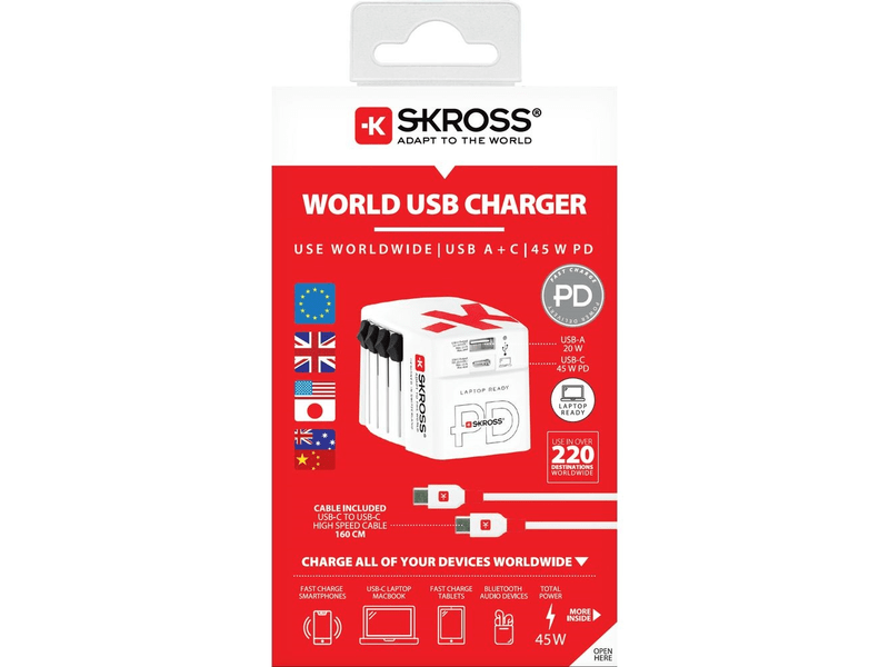 Skross World USB világutazó átalakító adapter (1.302332)