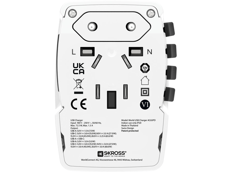 Skross World USB világutazó átalakító adapter (1.302333)