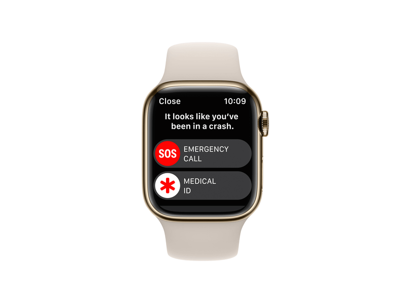 Apple Watch Series 8 Cellular 41mm arany roszdamentes tok , csillagfény Sport szíj - Regular (MNJC3CM/A)