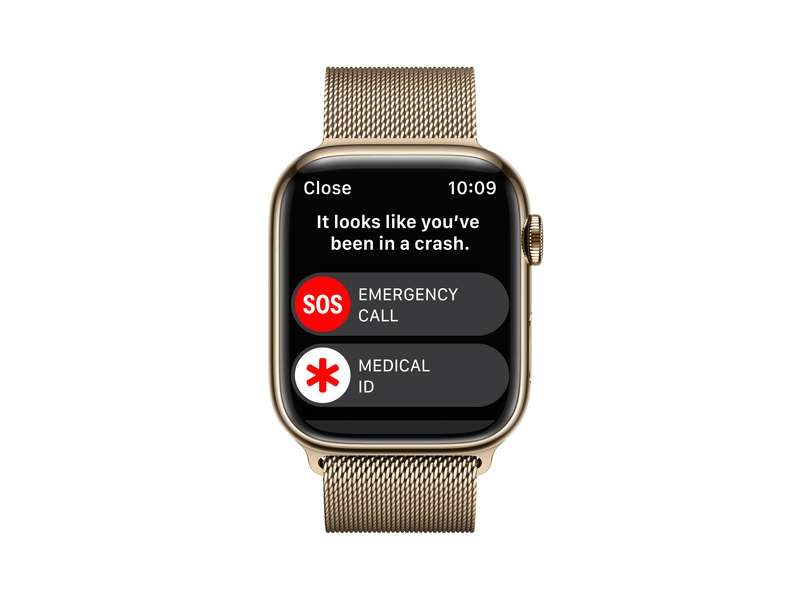 Apple Watch Series 8 Cellular 45mm arany rozsdamentes tok, arany milánói pánt (MNKQ3CM/A)