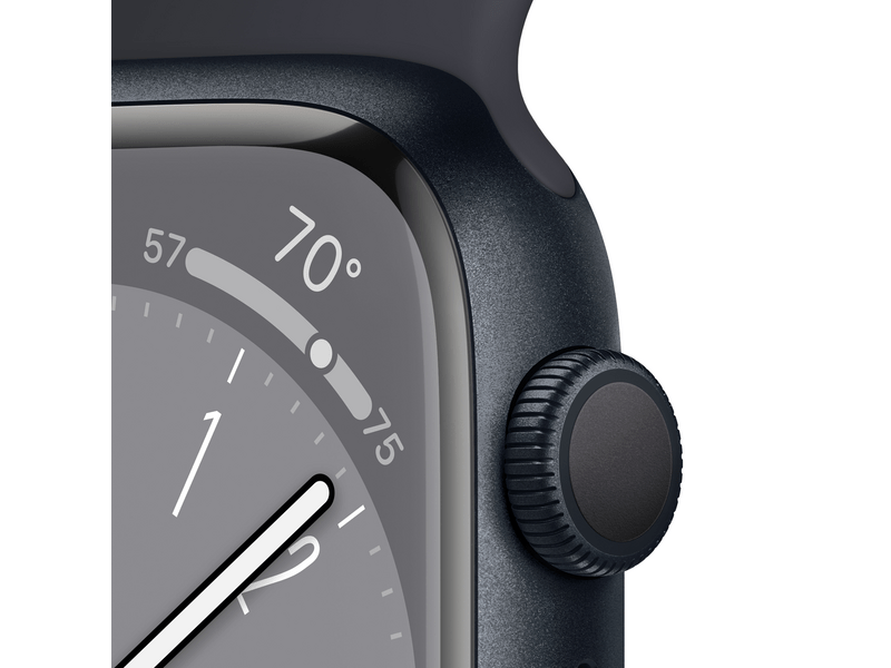 Apple Watch Series 8 GPS 45mm éjfekete Aluminium tok , éjfekete Sport szíj - Regular (MNP13CM/A)