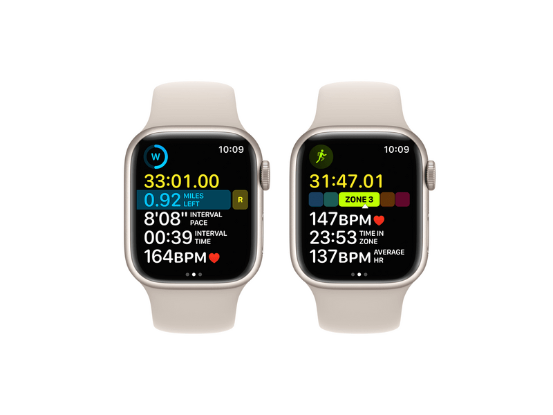 Apple Watch Series 8 GPS 41mm csillagfény Aluminium tok , csillagfény Sport szíj - Regular (MNP63CM/A)