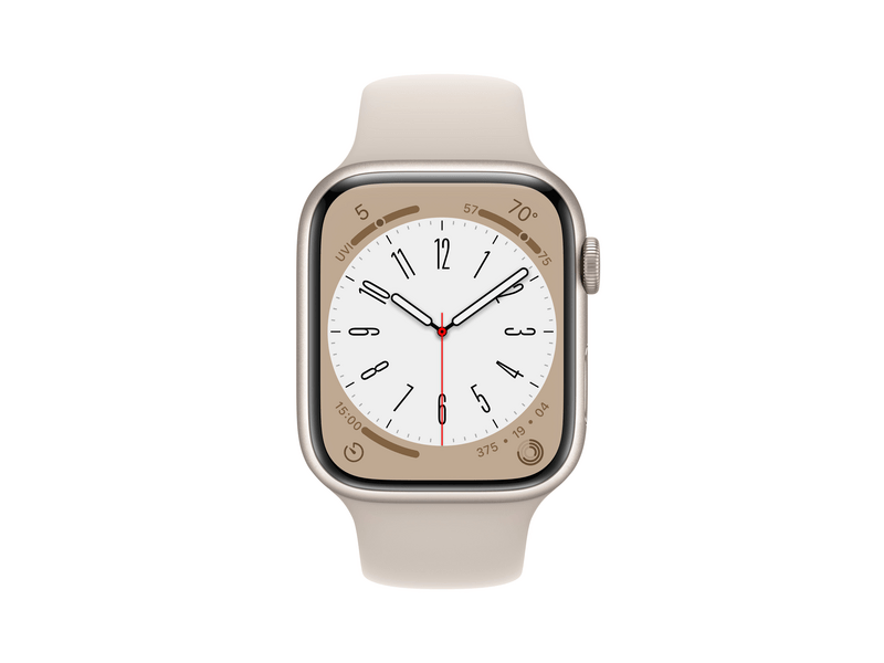 Apple Watch Series 8 GPS 45mm csillagfény Aluminium tok , csillagfény Sport szíj - Regular (MNP23CM/A)